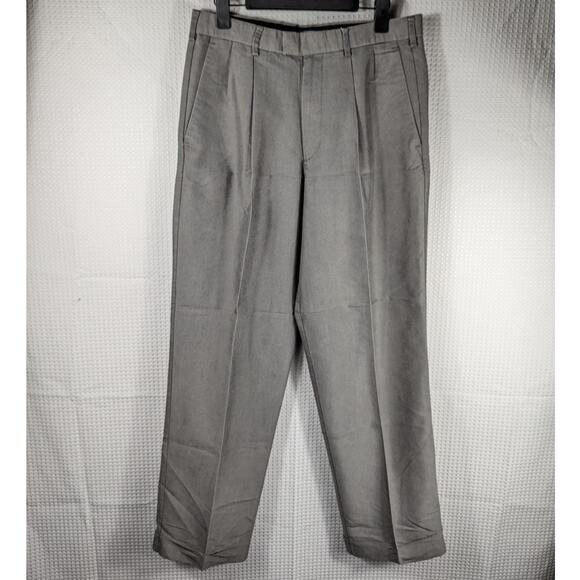 Dockers W32 L32 Pleated Relaxed Gray Tencel Blend Pants Men’s Casual Trousers - Picture 1 of 3